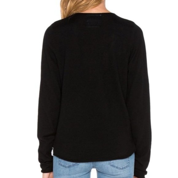 One by One Teaspoon Black Wrap Merino Wool Blouse s - Picture 3 of 11